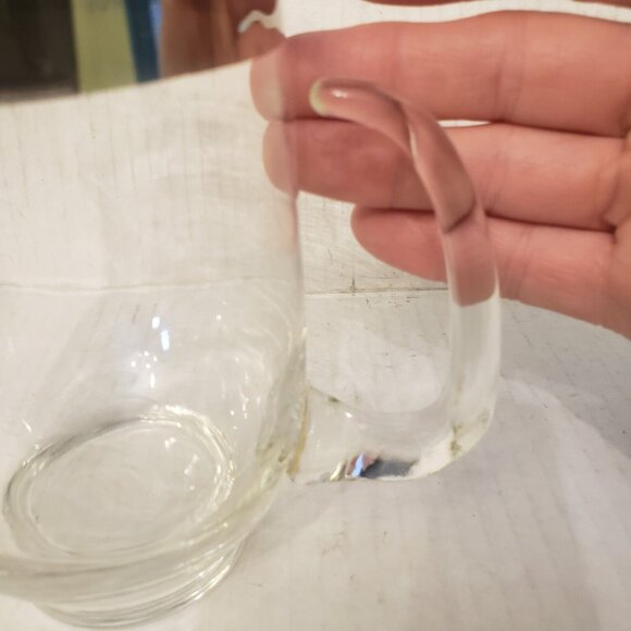 Small Libbey Mid Century Silver Stripe Glass Pitcher With 2 Glasses - Picture 13 of 14